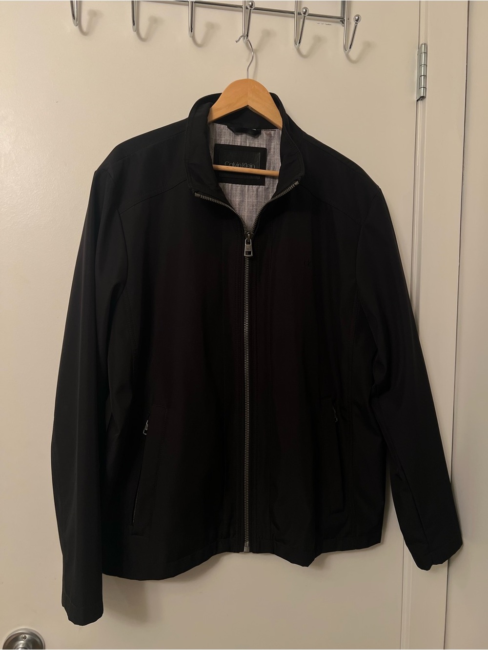 Calvin Klein Lightweight Zip‑Front Jacket – Black, Size Large - Picture 4 of 12